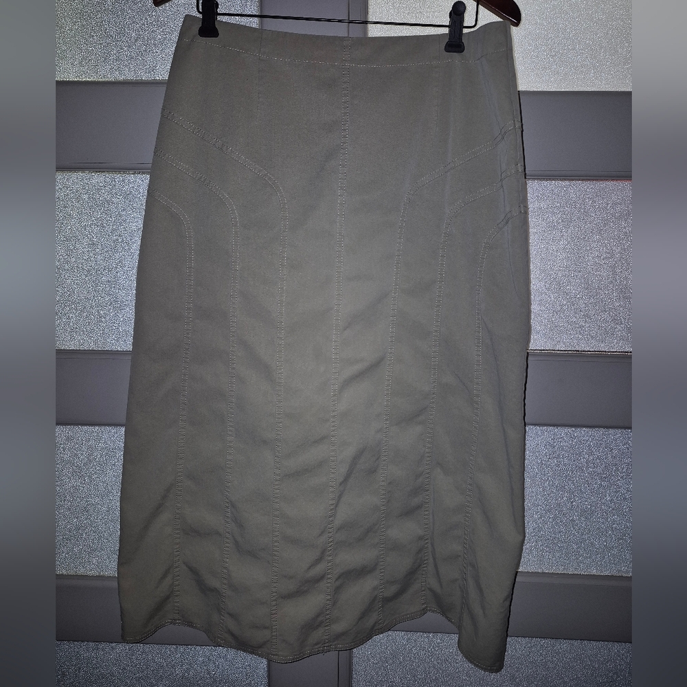 Chic Tan A-Line Long Cotton Skirt